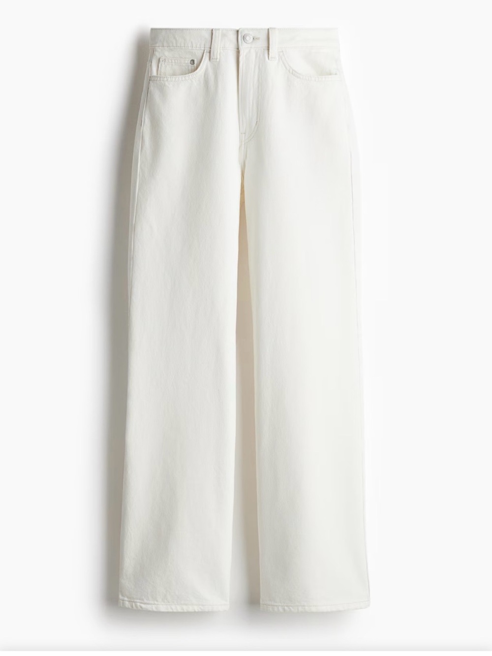 H&M High-Rise Wide-Leg Jeans in White
